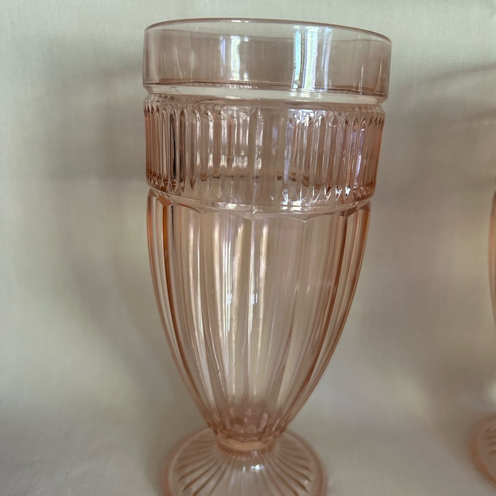 Vintage Pink Goblets Milkshake Glass set of 5 - Picture 2 of 2